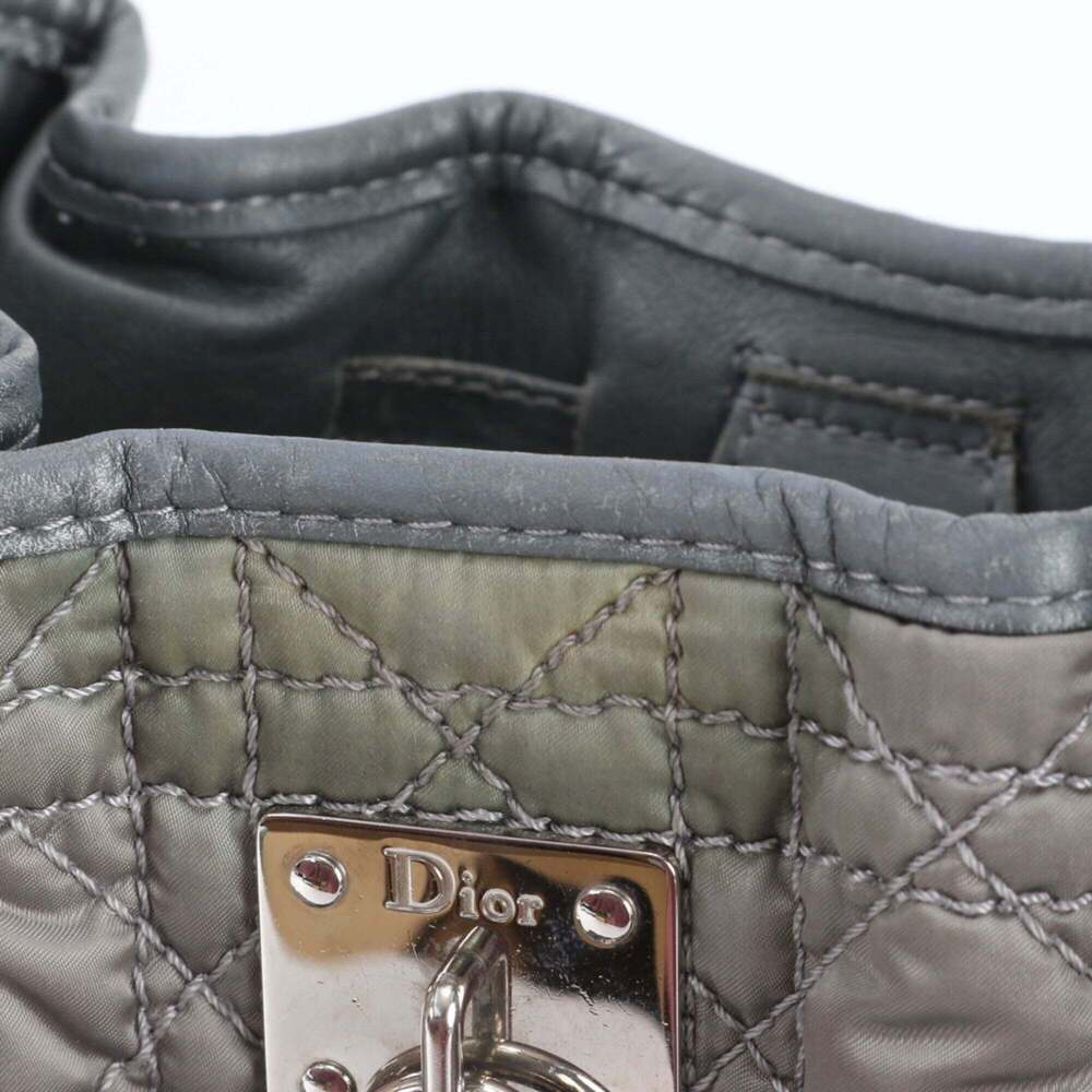 CHRISTIAN DIOR Gray Leather Shoulder Bag - Picture 7 of 9